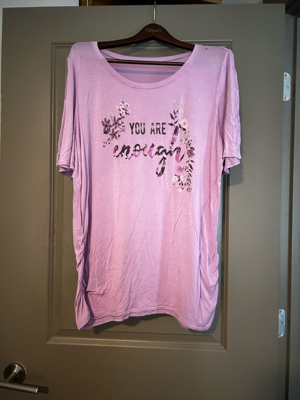 Lavender Graphic Tee - "You Are Enough"
